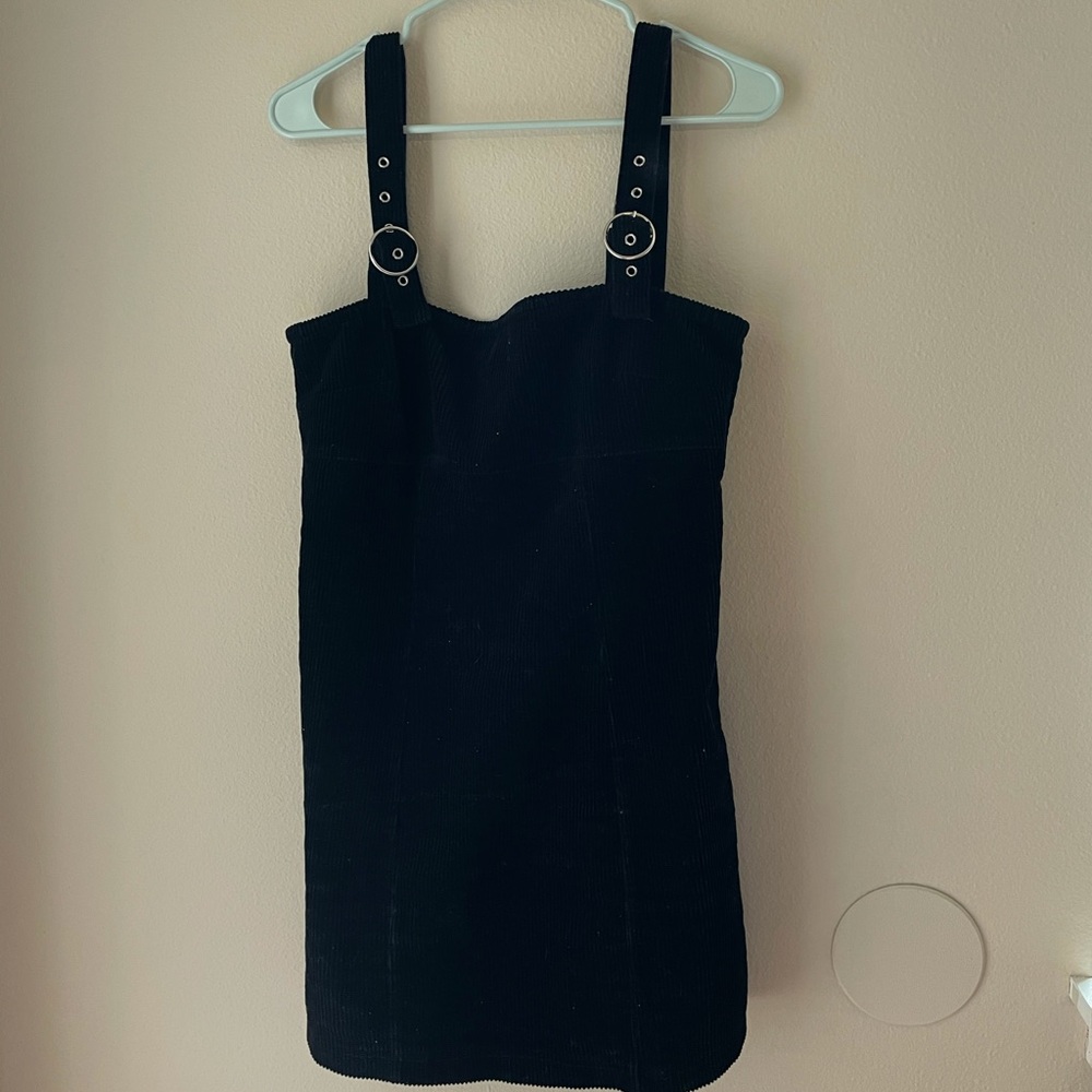 Forever 21 Black Corduroy Overall Dress